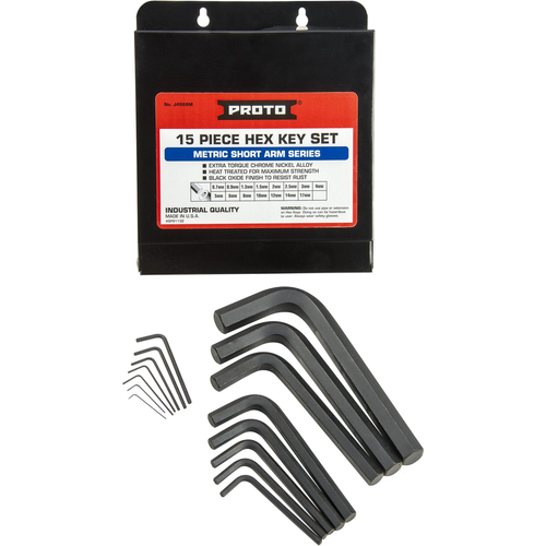 PROTO Set Hex Key 15Pc Metric