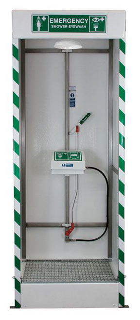Covered ABS Eye and Face Wash, Hughes Emergency Cubicle Shower - SD32K45G