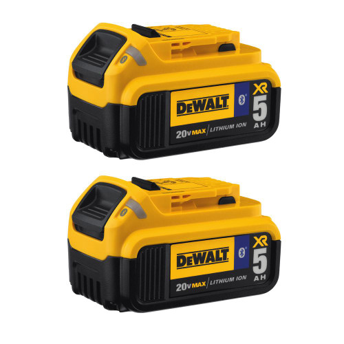 DEWALT 20V Max Battery, Bluetooth 5.0Ah Double Pack