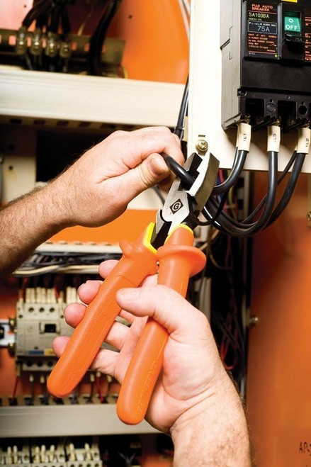 GREENLEE Pliers, Sidecut, 9", Insulated, Molded Handles