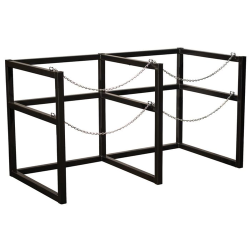 2 Wide by 1 Deep, Cryogenic Gas Cylinder Storage Rack, 2 Cylinders Capacity, 33" Max Diameter, Steel - 35190