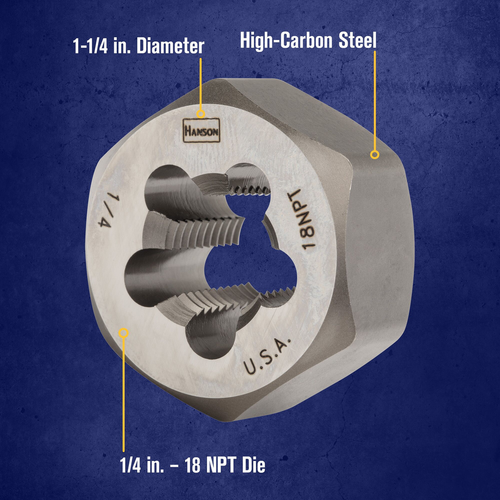 IRWIN DIE 1/4-18 NPT HRT