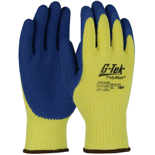 G-Tek® PolyKor® 09-K1320  Cut Resistant Gloves, Size L, Yellow, ANSI A3