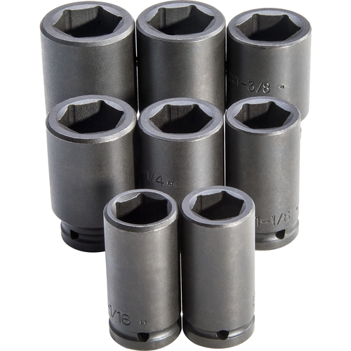 Proto® 3/4" Drive 8 Piece Deep Impact Socket Set - 6 Point 1/ea