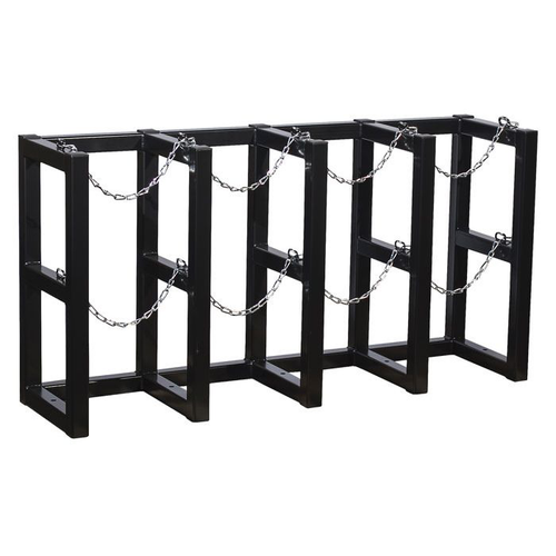 4 Wide by 1 Deep, Gas Cylinder Storage Rack, 4 Cylinder Capacity, Steel - 35144