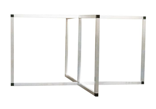 4' x 4' Round Table Top Workspace Cough and Sneeze Guard, PVC in Aluminum Frame - 15612