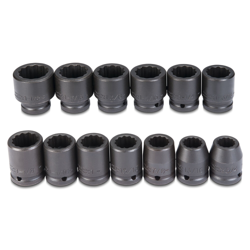 Proto® 3/4" Drive 13 Piece Impact Socket Set - 12 Point 1/ea