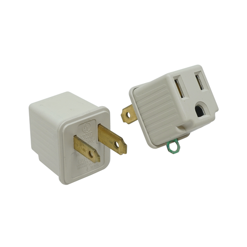 Woods ADAPTER, 3 TO 2 GROUNDING GRAY 2PK CARD 12/BX