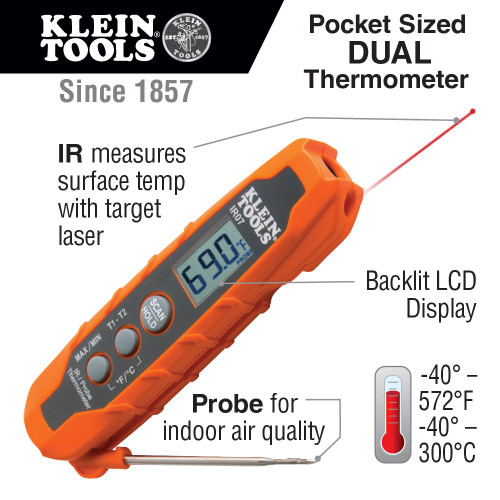 Klein Dual IR/Probe Thermometer