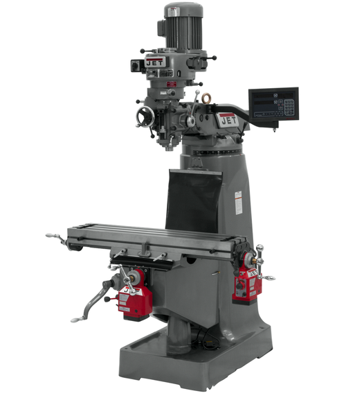 JTM-1 Mill With 3-Axis Newall DP700 DRO (Quill) With X and Y-Axis Powerfeeds