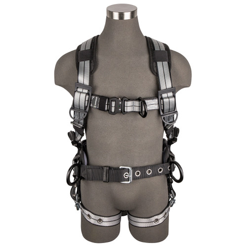 SAFEWAZE PRO+ Slate Construction Harness: Alu 3D, Alu QC Chest, Alu FD, TB Legs (L)