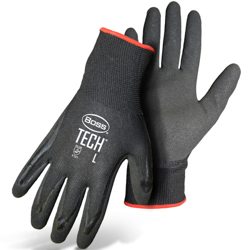 Boss® 1UH7820  SeamlessGlove Coated, Size M, Black