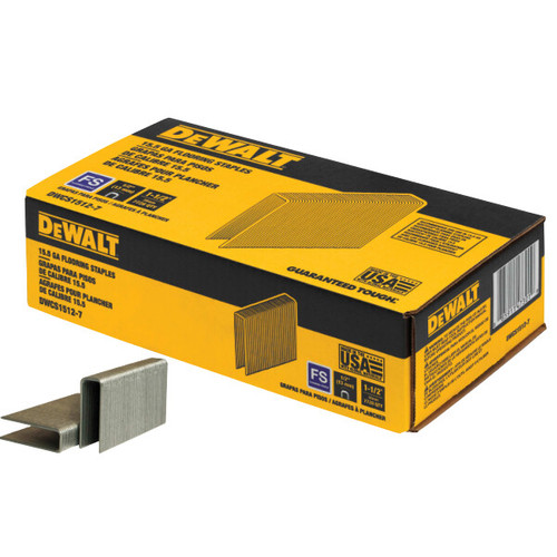 DEWALT 15.5 Gauge, 1/2" Crown, 1-1/2" Hardwood Flooring Staples - 7.7M Qty