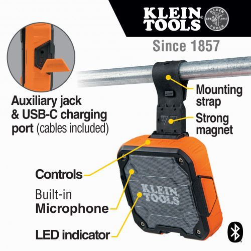 Klein Bluetooth® Speaker with Magnetic Strap