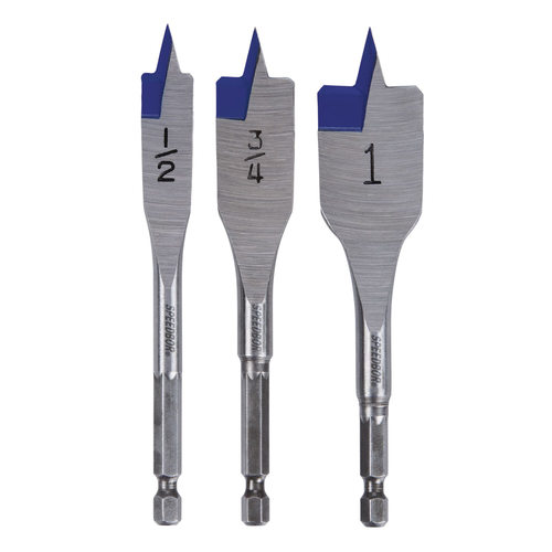IRWIN 4" SHORT LENGTH FLAT BIT 3PC SET