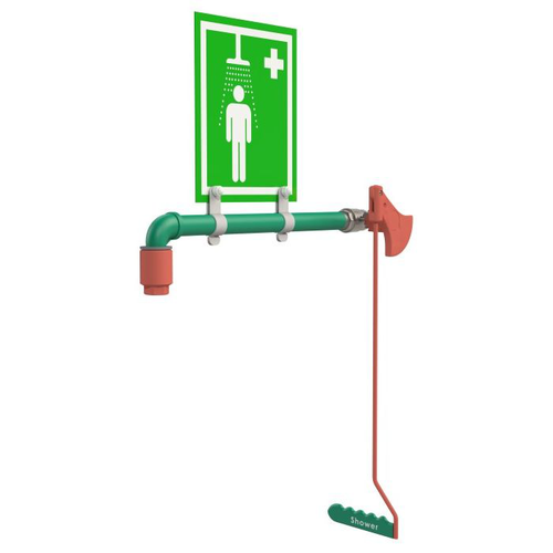 Ring Main Mount, Hughes Drench Shower, Galvanized Pipe - 23GRM