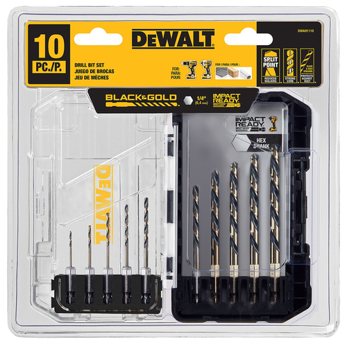 DW 10PC B&G HEX SHANK SET
