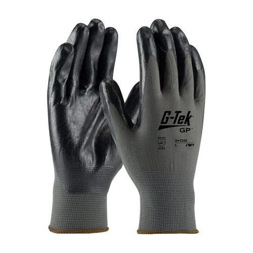 G-Tek® 34-C232  SeamlessGlove Coated, Size XL, Gray