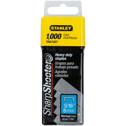 STANLEY HEAVY DUTY NARROW CROWN STAPLES 5/16" - 1,000 PACK