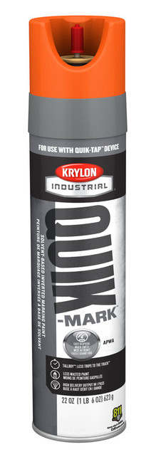 Krylon® Industrial Quik-Tap TallBoy SolventBased APWA Marking Paint APWA Orange 22 oz. 12/CS