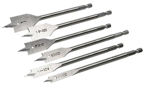 GREENLEE 6-Piece Spade Bit Set, 3/8" - 1"