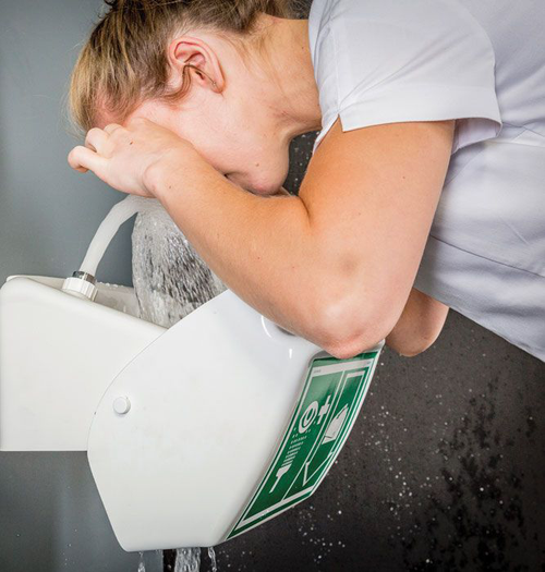 Wall Mount, Closed ABS Bowl, Hughes Eye/Face Wash - 45GEW