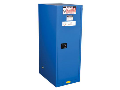 54 Gallon, 3 Shelf, 1 Door, Self Close, Hazardous Material Cabinet, Sure-Grip® EX Deep Slimline, Royal Blue - 865428