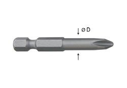 Phillips #2 Power Bit 3-1/2" Long 1/4" Hex 10/Pack