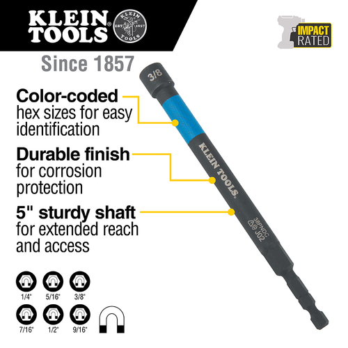 3/8-Inch Magnetic Color-Coded Power Nut Setter
