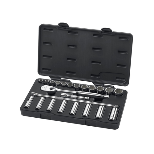 23 Pc. 1/2" Drive SAE Socket Set (Standard/Deep)
