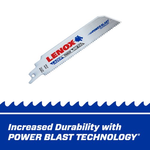 LENOX Lazer Metal Cutting Reciprocating Saw Blade, Bi-Metal, 6-Inch, 10 TPi, 25/Pk