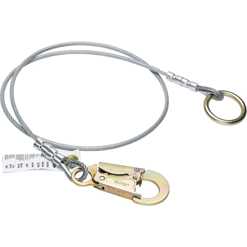 Anchor Extension (1/4" Vinyl Coated Cable, O-Ring, Snaphook) - 3'