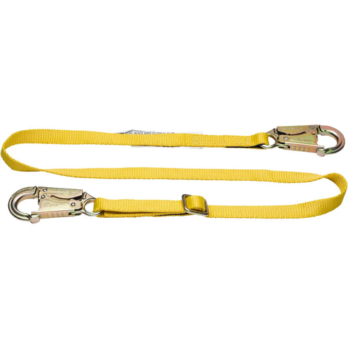 Positioning Adjustable Lanyard (1" Web, 2 Snaphooks) - 6'