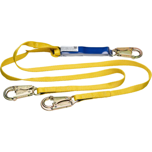 DeCoil Twinleg Lanyard (1" web, Snaphooks) - 6'