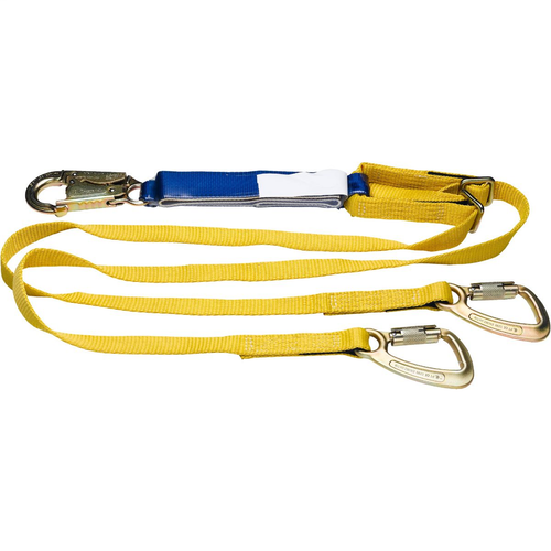 DeCoil TwinLeg Lanyard (1" web, Snaphook and 3/4" Carabiners)-6' Adj