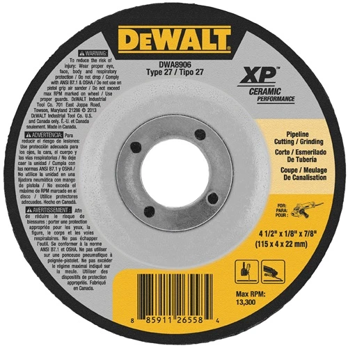 DEWALT 9" x 1/4" x 5/8"-11 Ceramic Abrasive 10/bx