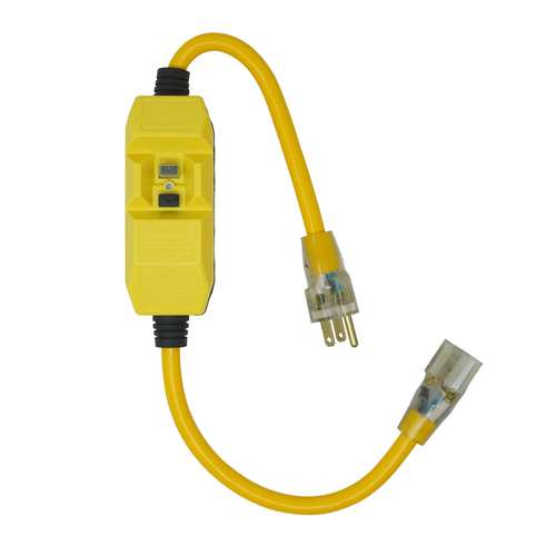 Southwire YELLOW JACKET, 12/3 2' SJTW INLINE GFCI 6/BX