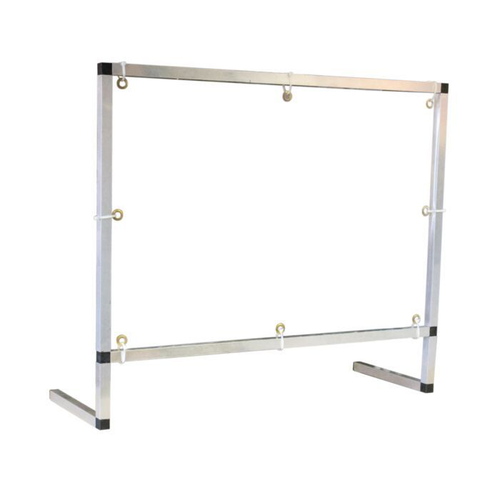 3' x 3' Counter/Desktop With Document Pass Thru Area Workspace Cough and Sneeze Guard, PVC in Aluminum Frame - 15614