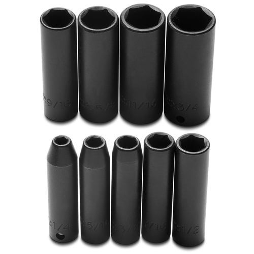 Proto® 3/8" Drive 9 Piece Deep Impact Socket Set - 6 Point 1/ea