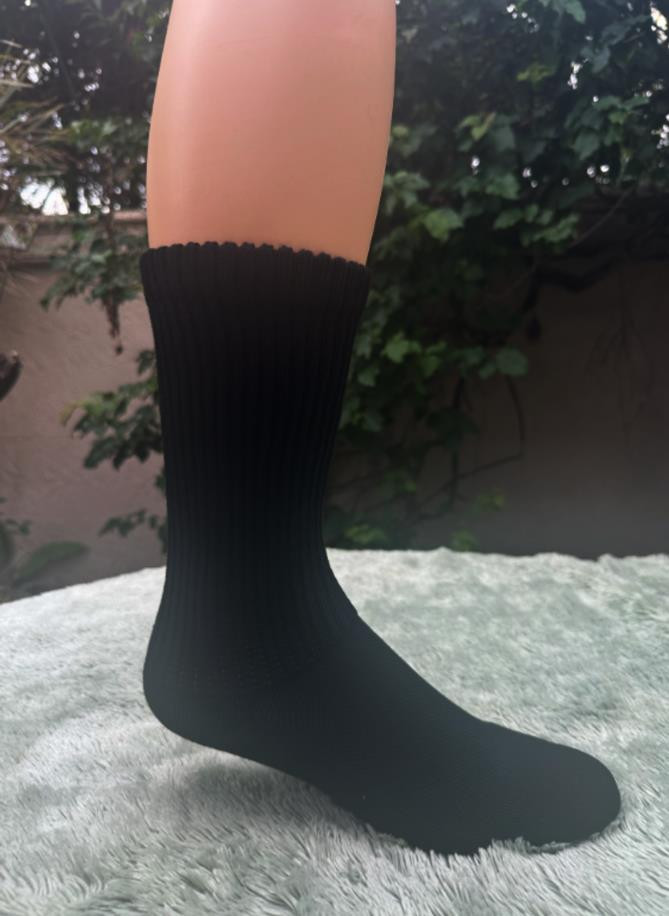 Pure Stride Economical Diabetic Socks – Crew Length, Black | Non-Binding Comfort