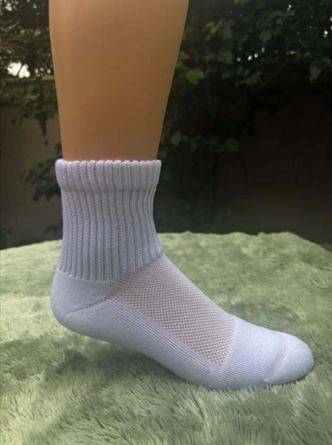 Pure Stride Economical Diabetic Socks – Quarter Length, White | Non-Binding Comfort