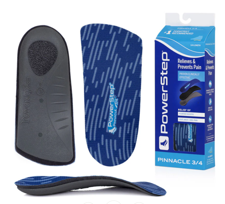 PowerStep Pinnacle 3/4 Orthotic Insoles – Arch Support with Cushioned Heel