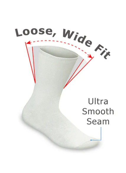 Orthofeet Padded Sole Diabetic Socks – Seamless, Non-Binding Comfort (3 Pairs)