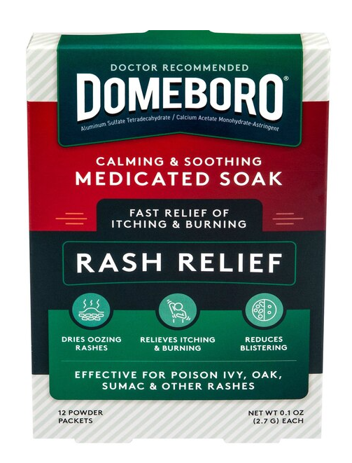 Domeboro Medicated Soak for Rash Relief – Aluminum Acetate Soothing Soak (12 Pack)