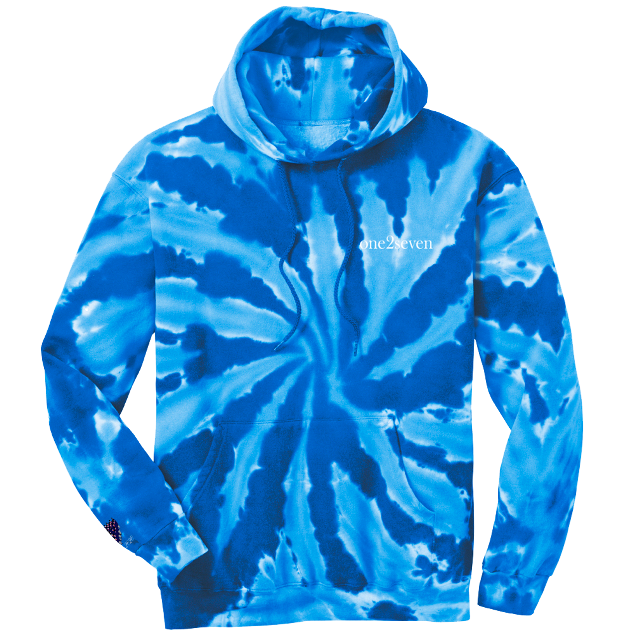 Red / White / Blue Spiral Tie Dye Pullover Hoodie