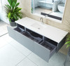 Vitri 66 - Fossil Grey Cabinet + Matte White Viva Stone Solid Surface Countertop