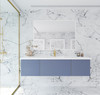 Vitri 66 - Nautical Blue Cabinet + Matte White Viva Stone Solid Surface Countertop