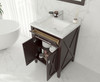 Wimbledon - 24 - Brown Cabinet + White Carrara Marble Countertop