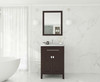 Wimbledon - 24 - Brown Cabinet + White Stripes Marble Countertop