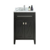 Wimbledon - 24 - Espresso Cabinet + White Carrara Marble Countertop